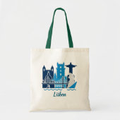 Lisbon Portugal City Skyline Tote Bag – Minimal Tr (Devant)