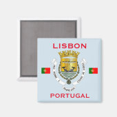 Lisbon Portugal Coat of Arms Magnet (Recto/Verso)