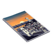 Lisbon Sunset Illustration Notebook – Retro Portug Notitieboek (Rechterzijde)