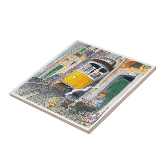 lisbon tile azulejo de lisboa 01 tegeltje (Zijkant)