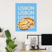 Lisbon Travel Art, Blauw, Portugal Poster (Thuiskantoor)