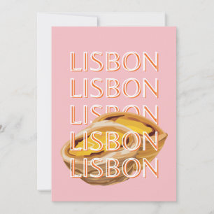 Lisbon Travel Art, Pastel, Portugal Feestdagenkaart