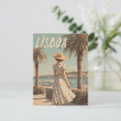 Lisbon vintage 50s briefkaart (Staand voorkant)