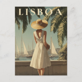 Lisbon vintage fashion briefkaart