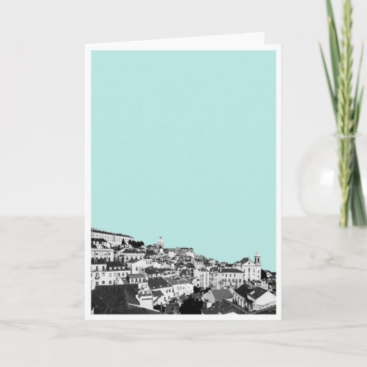 Lisbonne dans la carte de voeux turquoise (Devant)