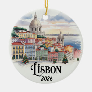 Lisbonne Portugal 2026 Ornement de Noël Cadeau de