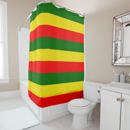 Lisbonne, Portugal Drapeau Bandes Douche Rideau (En situation)