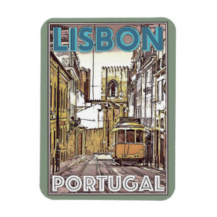 Lisbonne Portugal Vintage voyage Magnet