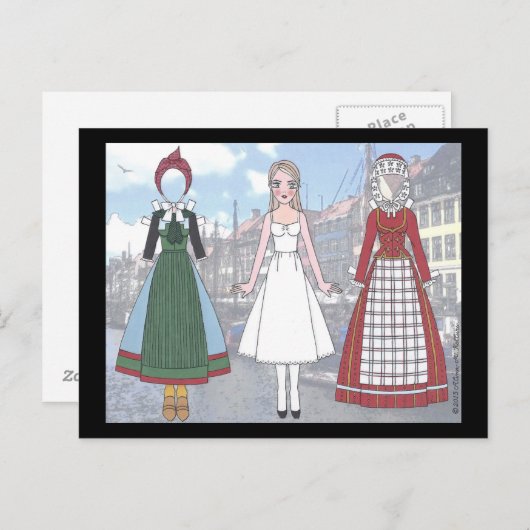 Lise van het Briefkaart van Doll van het Document (Voorkant / Achterkant)