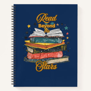 Lisez au-delà des étoiles Cahier spirale vintage p