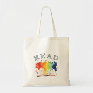 Lisez le sac fourre-tout à aquarelle d'arc-en-cie