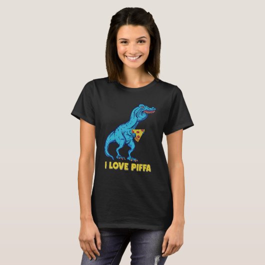 Lisp Dinosaur Pizza T-shirt (Voorkant volledig)