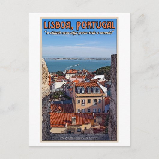 Lissabon - Boat op de Tejo Briefkaart (Voorkant)