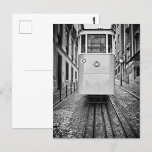 Lissabon Elevador da Gloria kabeltram B/W Foto Briefkaart