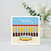 Lissabon gele vintage tram verjaardagsfeestje kaart (Staand voorkant)