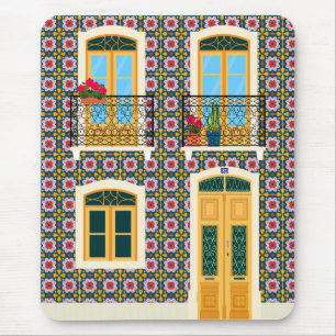 Lissabon huis met tegels muismat