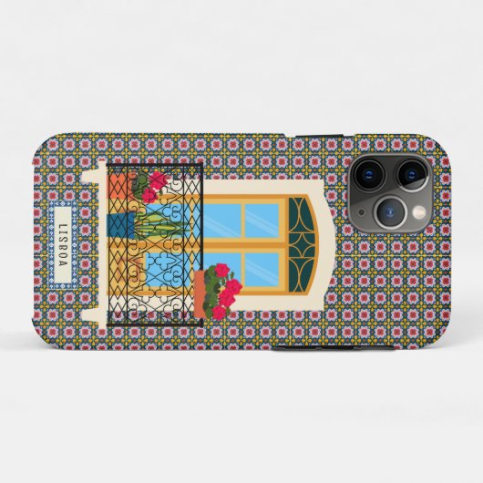 Lissabon huisraam met planten en tegels Case-Mate iPhone case (Achterkant (horizontaal))
