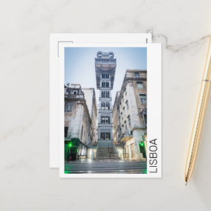 Lissabon in Portugal met Retro Lift Souvenir Feestdagenkaart