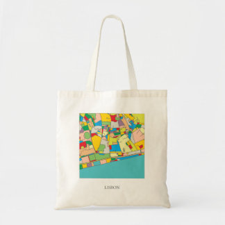 Lissabon kleurrijke Canvas tas, Abstracte winkelta Tote Bag