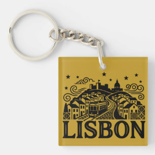Lissabon Lisboa Portugal Minimalistisch Reis Sleutelhanger