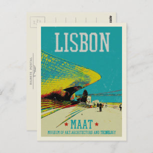 Lissabon MAAT Tagus geïllustreerd door de rivier P Briefkaart