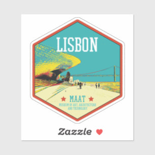 Lissabon MAAT uitzicht illustratie Portugal Sticke Sticker