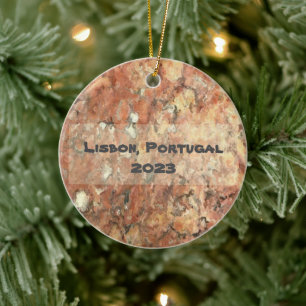 Lissabon Oranje Brown Abstract Keramisch Ornament