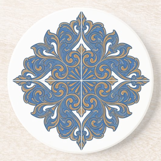 Lissabon Portugal Azulejos Tegel Design Zandsteen Onderzetter (Voorkant)