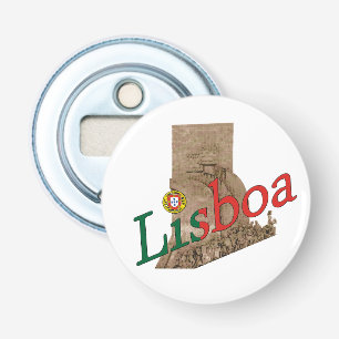 Lissabon Portugal Button Bottle Opener