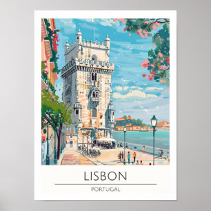 Lissabon Portugal Kunst Illustratie Reizen Poster