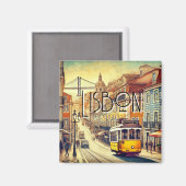 Lissabon, Portugal Magneet (Voorkant / Achterkant)