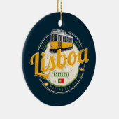 Lissabon Portugal met de Souvenir van Retro Tram Keramisch Ornament (Rechts)
