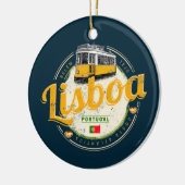 Lissabon Portugal met de Souvenir van Retro Tram Keramisch Ornament (Links)