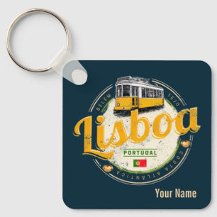 Lissabon Portugal met de  Souvenir van Retro Tram Sleutelhanger