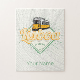 Lissabon Portugal met  feestdag met Retro Tram Legpuzzel