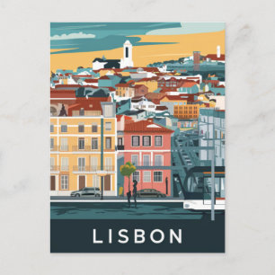 Lissabon Portugal Reizen Briefkaart