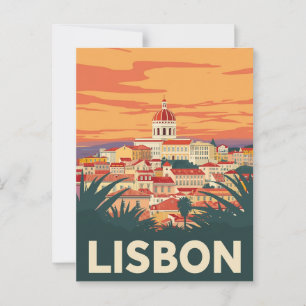 Lissabon Portugal Reizen Briefkaart