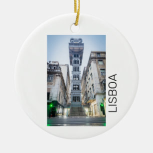 Lissabon Portugal Retro Elevator Holiday Souvenir Keramisch Ornament