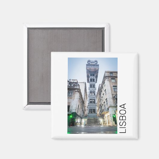 Lissabon Portugal Retro Elevator Holiday Souvenir Magneet (Voorkant / Achterkant)