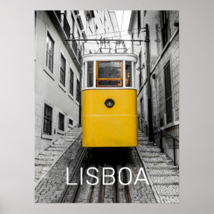 Lissabon Portugal Retro Tram Souvenir Poster