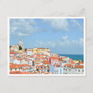 Lissabon Portugal Rode Daken Zeezicht Foto Briefkaart