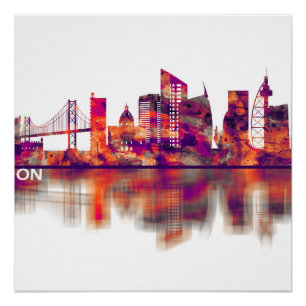 Lissabon Portugal Skyline Perfect Poster