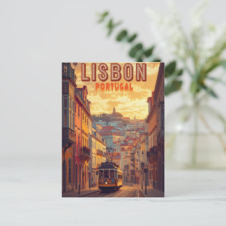 Lissabon Portugal skyline - Reis Kunst Vintage tra Briefkaart