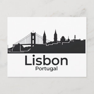Lissabon Portugal skyline - Vintage Reis Kunst Briefkaart