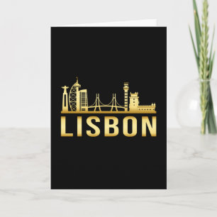 Lissabon Portugal Stad Silhouet Stedelijk Landscha Kaart