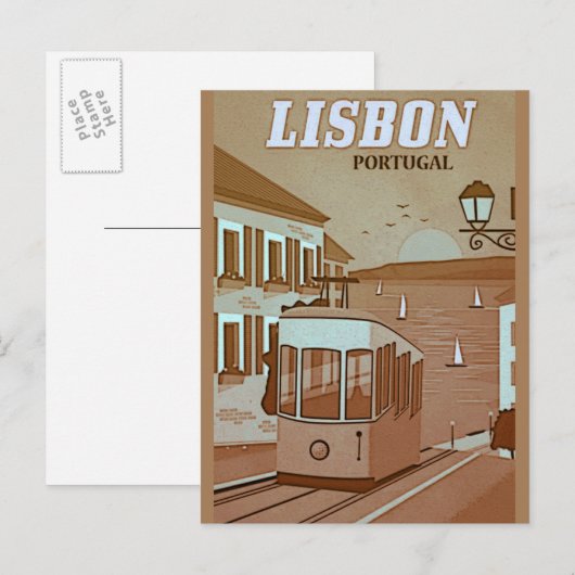 Lissabon Portugal  Style Travel Briefkaart (Voorkant / Achterkant)