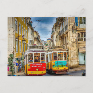 Lissabon Portugal Trams Stad Feestdagenkaart