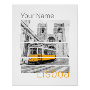 Lissabon Portugal Vakantietram Souvenir Perfect Poster