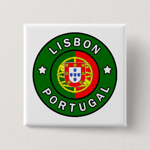Lissabon Portugal Vierkante Button 5,1 Cm
