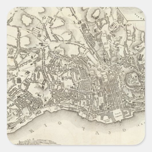 Lissabon, Portugal Vierkante Sticker (Voorkant)